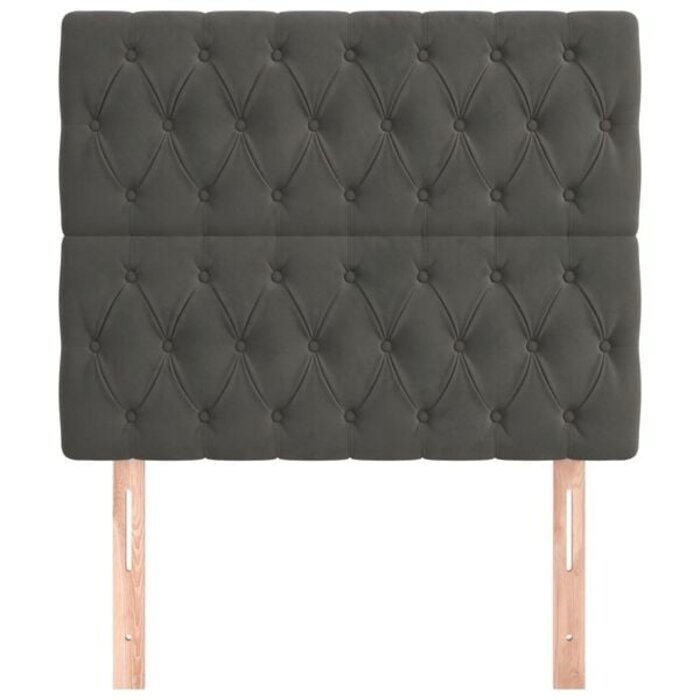 Bettkopfteil Set 2er-Pack Dunkelgrau Samt 100x78cm - 33% Rabatt