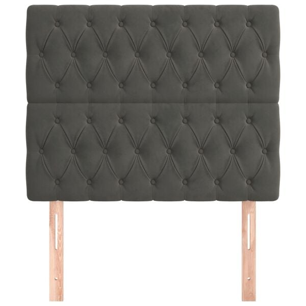 Bettkopfteil Set 2er-Pack Dunkelgrau Samt 100x78cm - 33% Rabatt