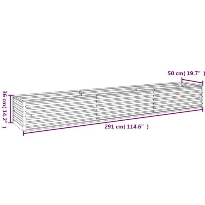 Hochbeet aus Cortenstahl 291x50x36 cm - 35% Rabatt