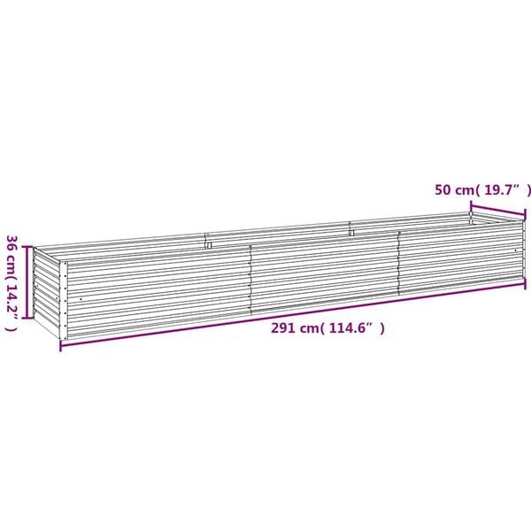 Hochbeet aus Cortenstahl 291x50x36 cm - 35% Rabatt
