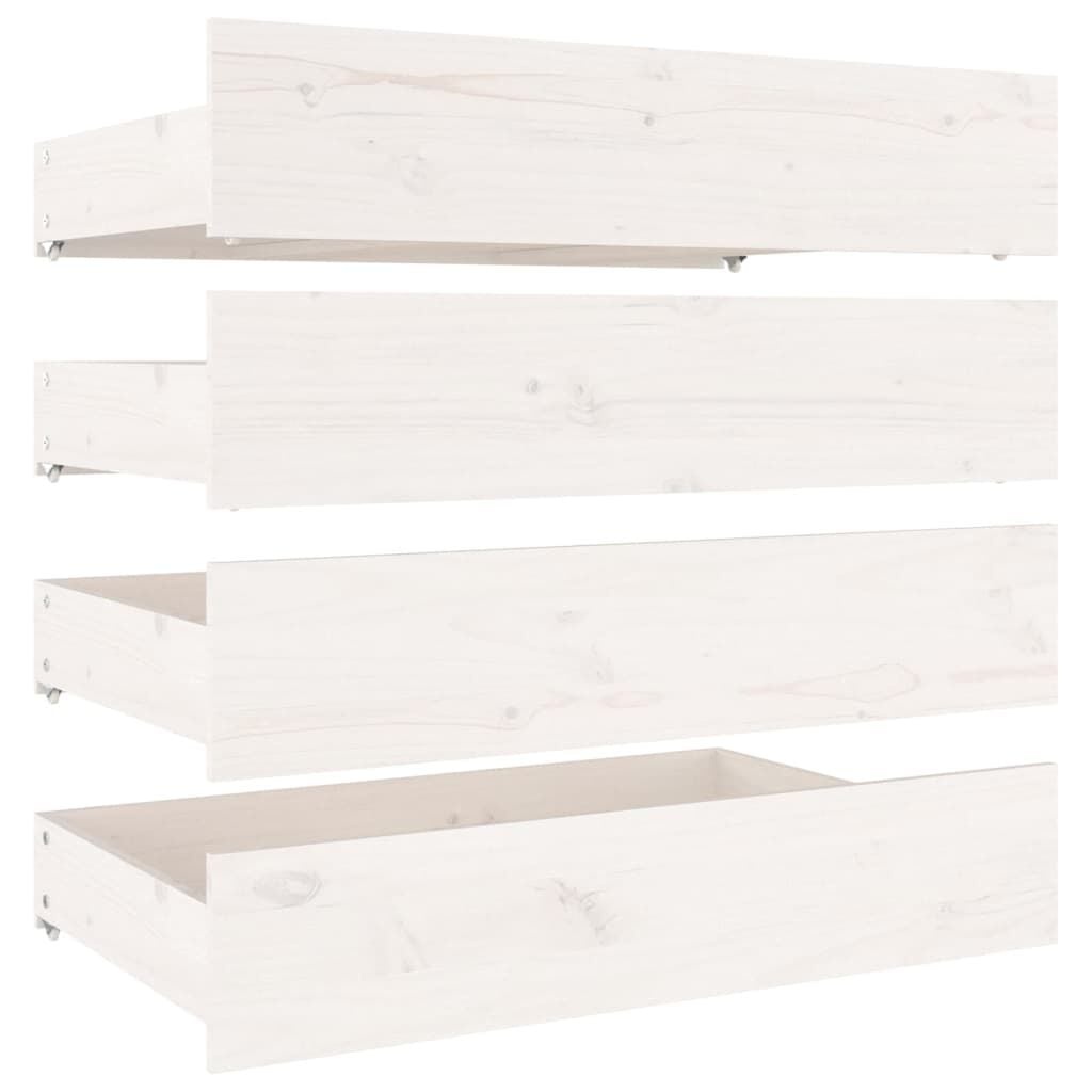 4er-Set Bettkasten Kiefer massiv Weiß 95x57x18 cm - 34% Rabatt