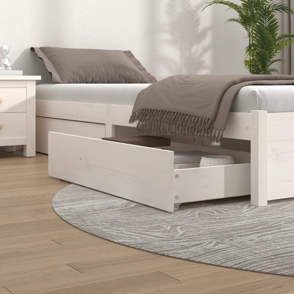 4er-Set Bettkasten Kiefer massiv Weiß 95x57x18 cm - 34% Rabatt