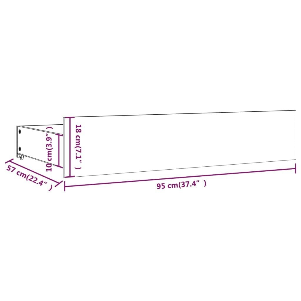 4er-Set Bettkasten Kiefer massiv Weiß 95x57x18 cm - 34% Rabatt