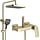 Duschsystem Messing Gold Piano-Design 30x20 cm Kopfbrause - 35% Rabatt