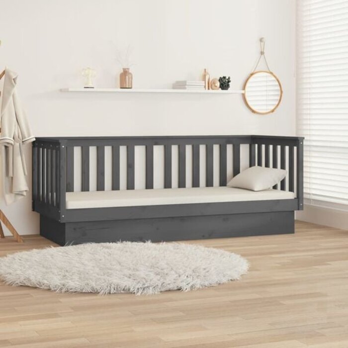 Vidaxl Tagesbett aus Kiefernholz 75x190 cm Grau - 34% Rabatt - Ausgepackt