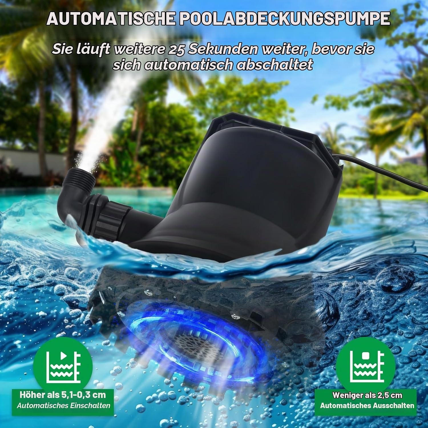 Schmutzwasser-Tauchpumpe 400W 8000L/h - 34% Rabatt auf Retourenware