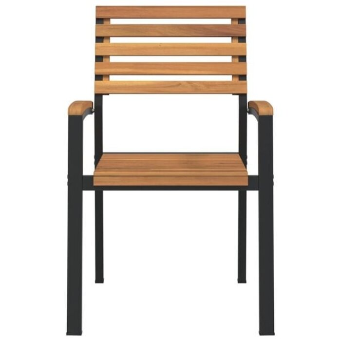 Vidaxl Stapelbare Gartenstühle aus Akazienholz & Metall - 35% Rabatt