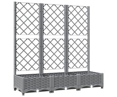 Vidaxl Pflanzkübel mit Rankgitter 120x40x121,5 cm Hellgrau - 45% Rabatt