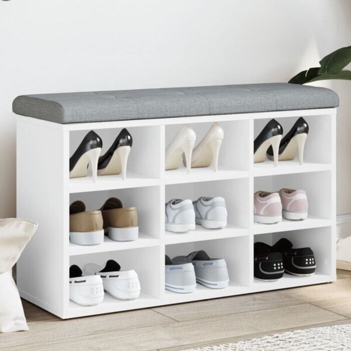 Schuhbank mit Polstersitz Weiß 82x32x50 cm - 34% Rabatt