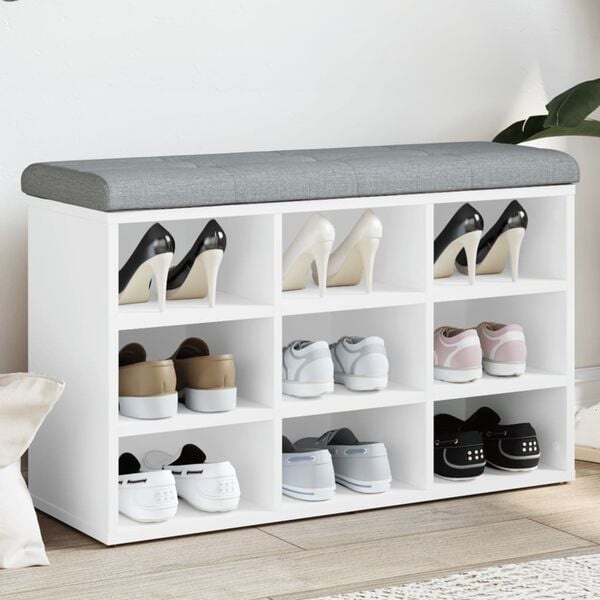 Schuhbank mit Polstersitz Weiß 82x32x50 cm - 34% Rabatt