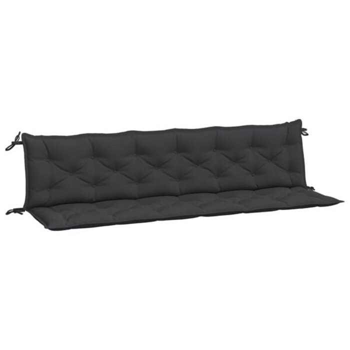 Gartenbankauflagen 2er Set 200x50x7 cm Schwarz - 33% Rabatt