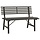 Gartenbank aus pulverbeschichtetem Stahl 110 cm, Schwarz - 34% Rabatt
