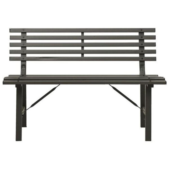 Vidaxl Gartenbank aus pulverbeschichtetem Stahl 110 cm, Schwarz - 34% Rabatt
