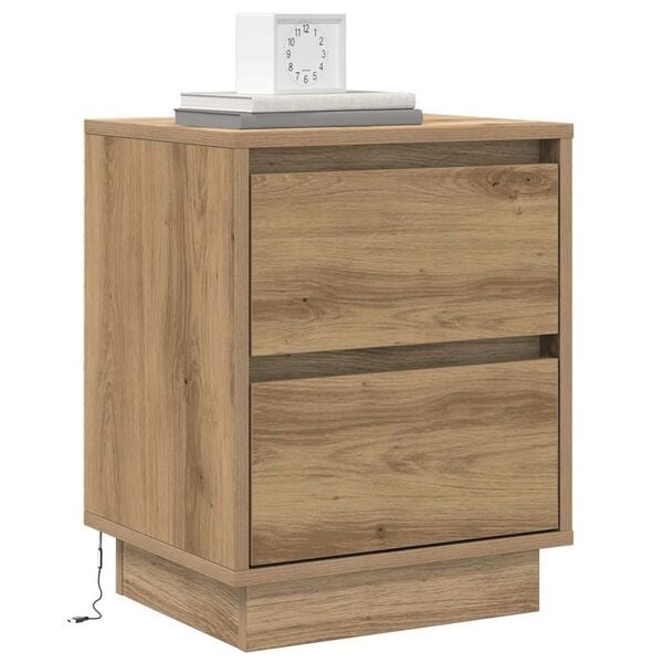 2er-Set Nachtschränke Artisan Eiche mit LED - 34% Rabatt