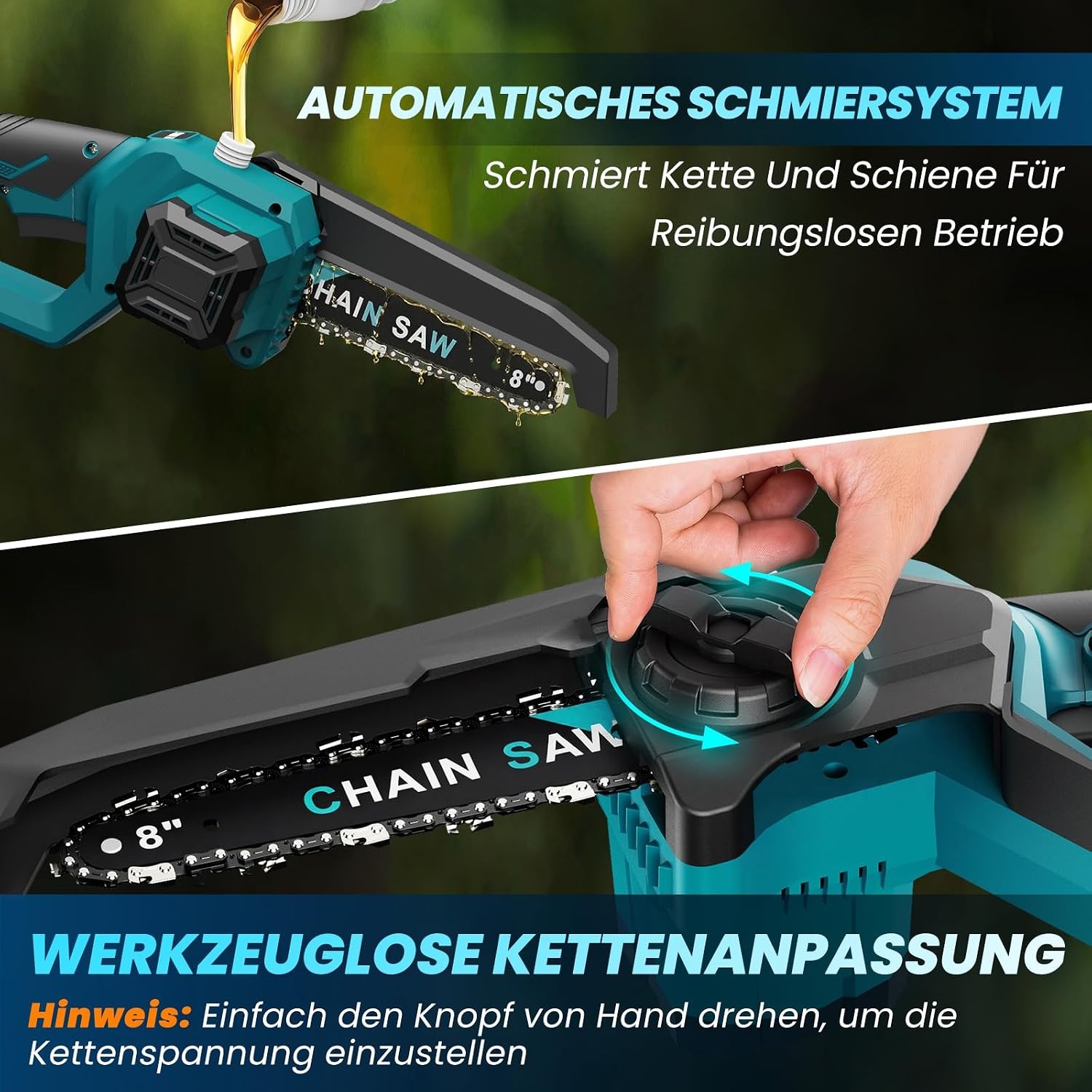2-in-1 Akku-Teleskop-Kettensäge 21V, 8 Zoll, 2,97m, 34% Rabatt