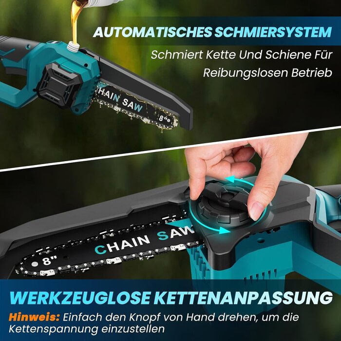 2-in-1 Akku-Teleskop-Kettensäge 21V, 8 Zoll, 2,97m, 34% Rabatt