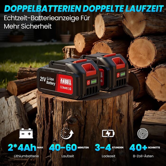 2-in-1 Akku-Teleskop-Kettensäge 21V, 8 Zoll, 2,97m, 34% Rabatt