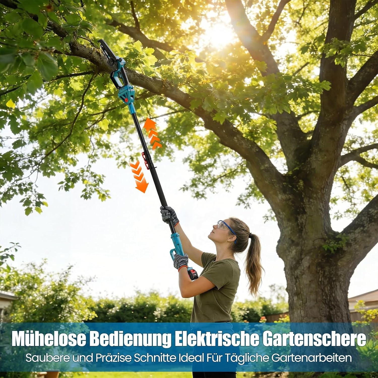 2-in-1 Akku-Teleskop-Kettensäge 21V, 8 Zoll, 2,97m, 34% Rabatt