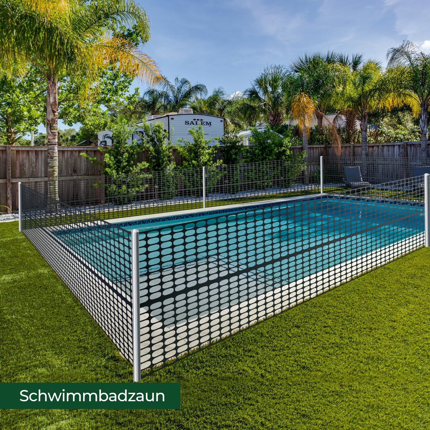 Amazon Mobiler Maschendrahtzaun 30m x 1m mit 25 Pfosten - Schwarz - 33% Rabatt