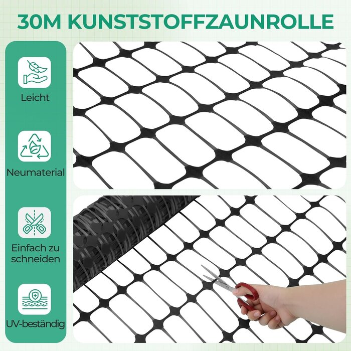 Amazon Mobiler Maschendrahtzaun 30m x 1m mit 25 Pfosten - Schwarz - 33% Rabatt