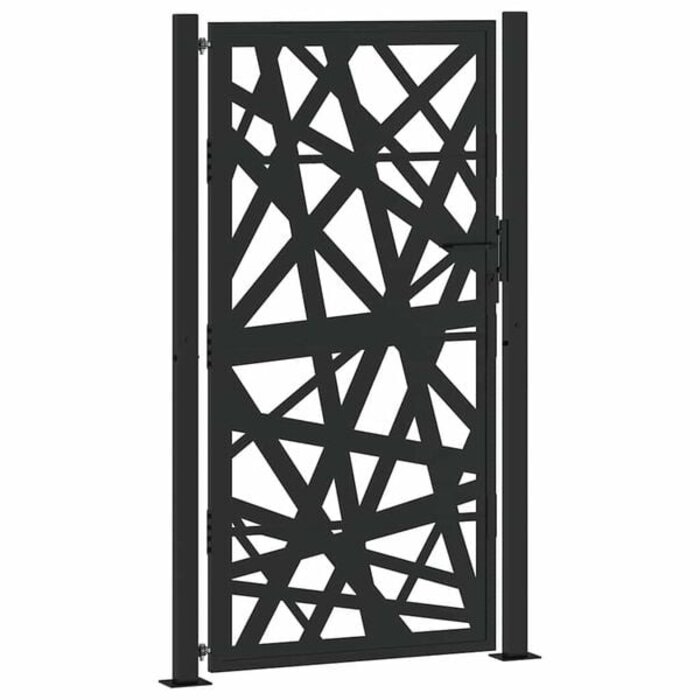 Vidaxl Gartentor mit Laser-Design 100x175 cm, Schwarz - 35% Rabatt