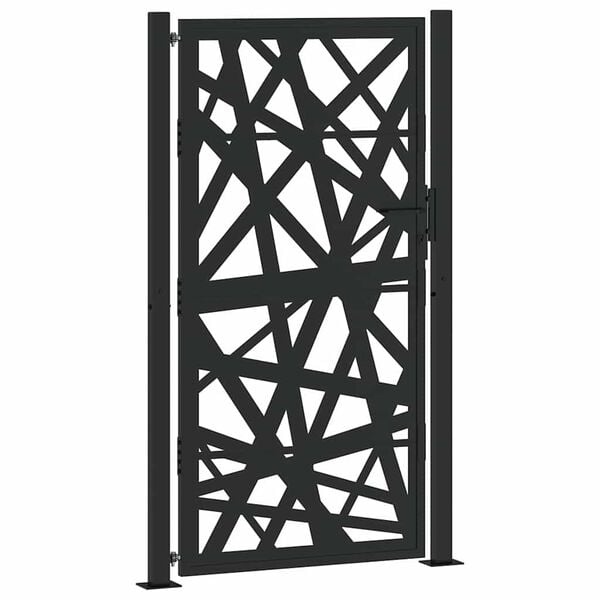 Vidaxl Gartentor mit Laser-Design 100x175 cm, Schwarz - 35% Rabatt