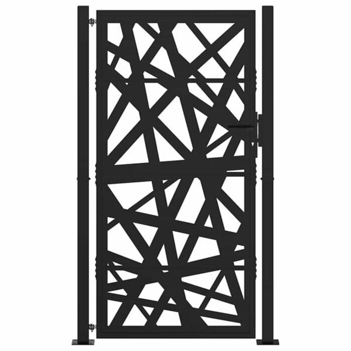 Vidaxl Gartentor mit Laser-Design 100x175 cm, Schwarz - 35% Rabatt