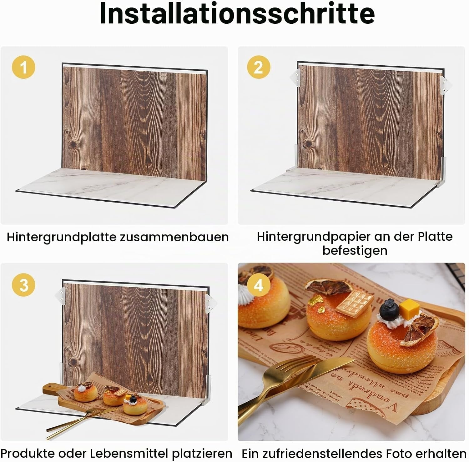 Foto-Hintergrundset 30x40 cm für Produktfotos - 33% Rabatt