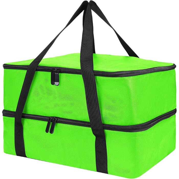 Isolierte Thermotasche Grün 41x30x20cm, 2 Ebenen - 26% Rabatt
