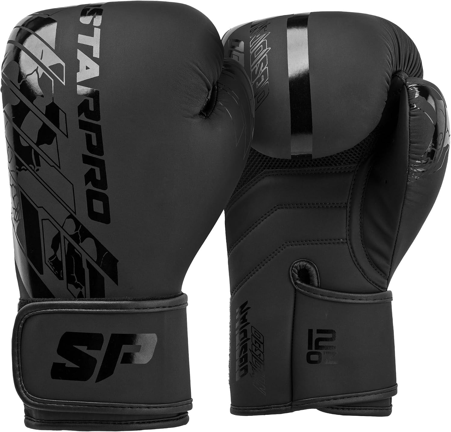 Boxhandschuhe 14oz Kunstleder Mattschwarz - 28% Rabatt
