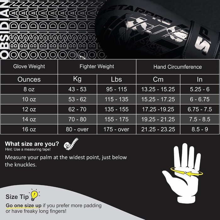 Boxhandschuhe 14oz Kunstleder Mattschwarz - 28% Rabatt