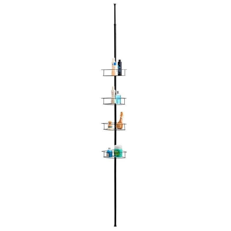 Viking Choice Teleskopisches Duschregal 4 Ablagen Schwarz 256-276cm - 44% Rabatt
