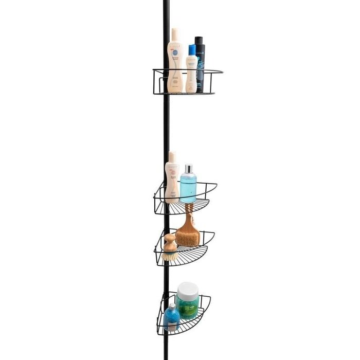 Viking Choice Teleskopisches Duschregal 4 Ablagen Schwarz 256-276cm - 44% Rabatt