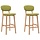 Barhocker 2er Set Stoff Grün 45x47x92cm - 35% Rabatt