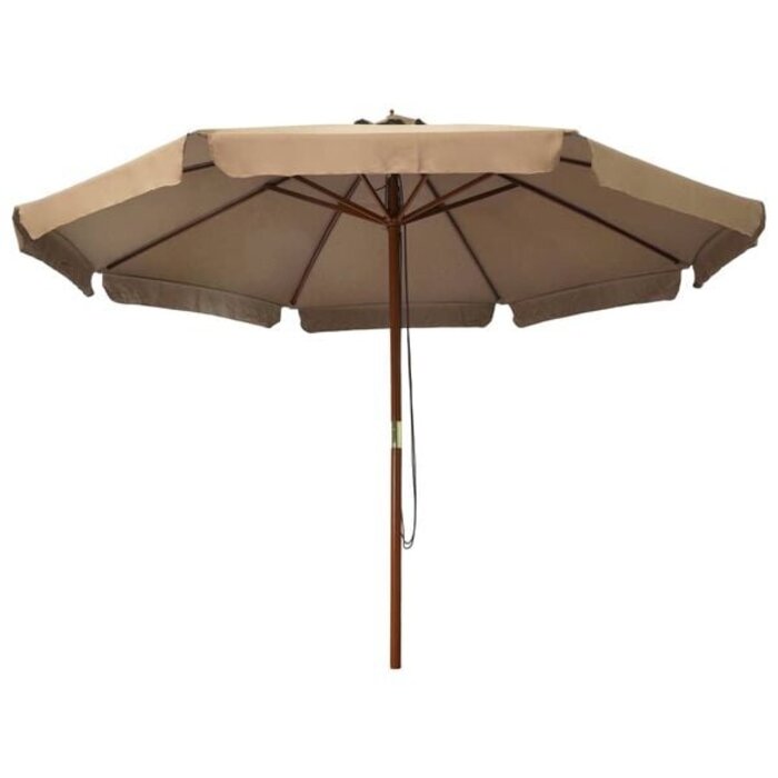 Vidaxl Sonnenschirm 330 cm Taupe - Holzstock - Ausgepackt - 35% Rabatt