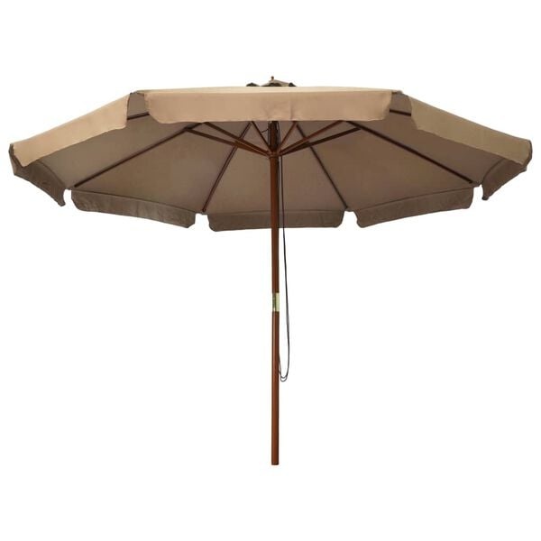 Vidaxl Sonnenschirm 330 cm Taupe - Holzstock - Ausgepackt - 35% Rabatt
