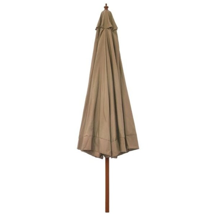 Vidaxl Sonnenschirm 330 cm Taupe - Holzstock - Ausgepackt - 35% Rabatt