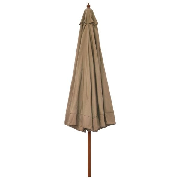 Vidaxl Sonnenschirm 330 cm Taupe - Holzstock - Ausgepackt - 35% Rabatt