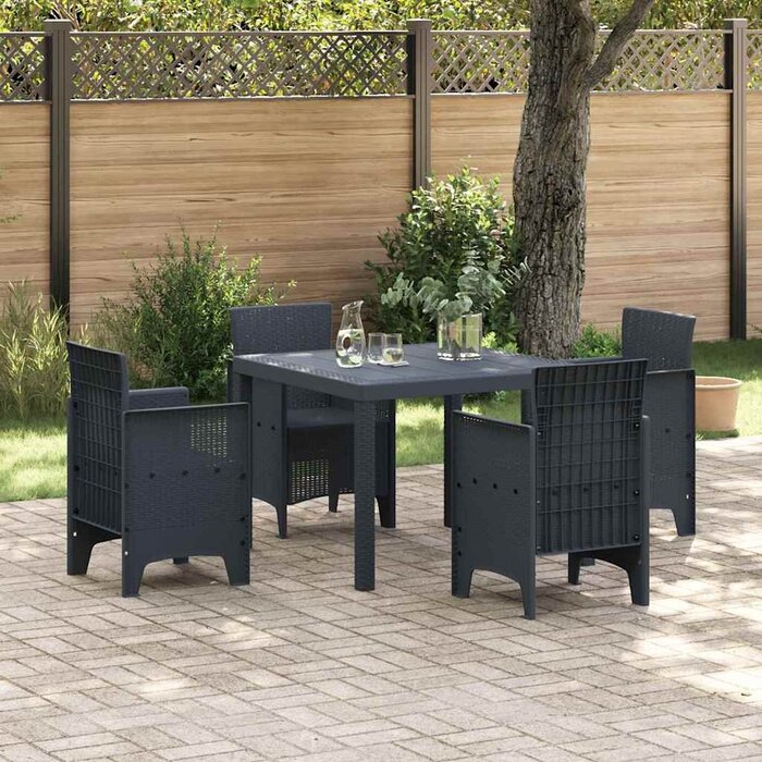 Vidaxl Moderner Gartentisch Poly-Rattan Anthrazit 100x100cm - 34% Rabatt