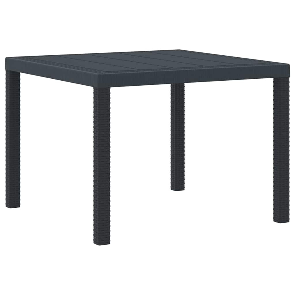 Vidaxl Moderner Gartentisch Poly-Rattan Anthrazit 100x100cm - 34% Rabatt