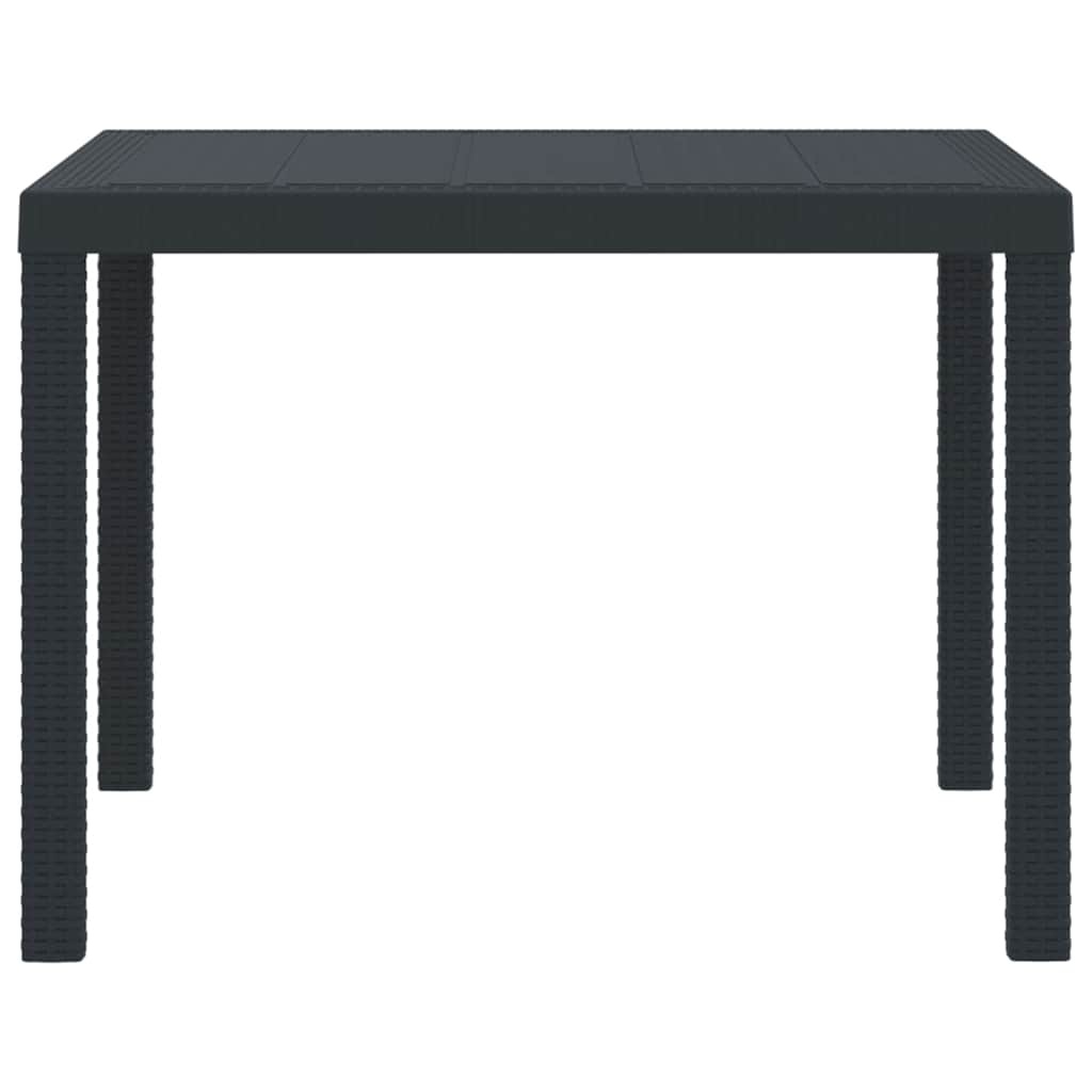 Vidaxl Moderner Gartentisch Poly-Rattan Anthrazit 100x100cm - 34% Rabatt