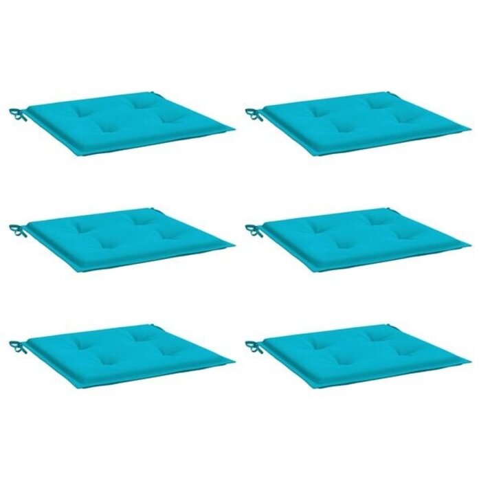 Vidaxl 6er Set Gartenstuhlkissen 50x50x3 cm Türkis - 33% Rabatt