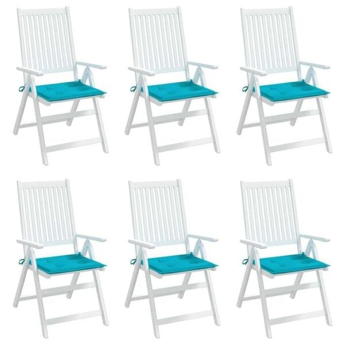 Vidaxl 6er Set Gartenstuhlkissen 50x50x3 cm Türkis - 33% Rabatt