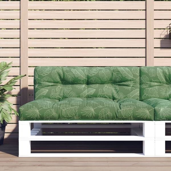 Vidaxl Palettenkissen 120x40x12 cm Blattmuster - 31% Rabatt
