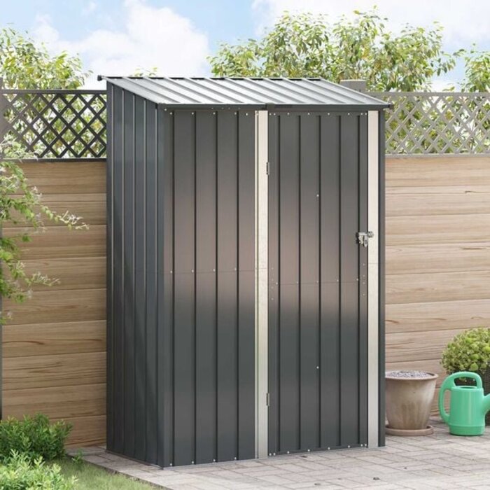 Vidaxl Metall-Gerätehaus Anthrazit 140,5 x 74 x 200 cm - 35% Rabatt