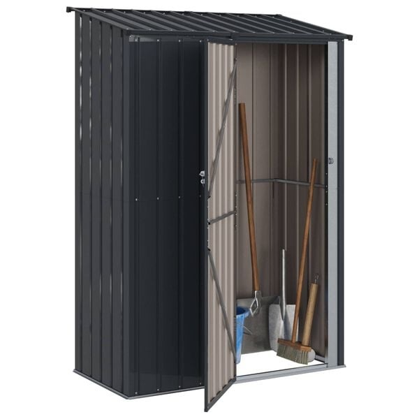 Vidaxl Metall-Gerätehaus Anthrazit 140,5 x 74 x 200 cm - 35% Rabatt
