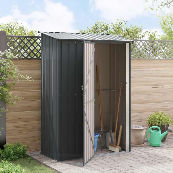 Vidaxl Metall-Gerätehaus Anthrazit 140,5 x 74 x 200 cm - 35% Rabatt