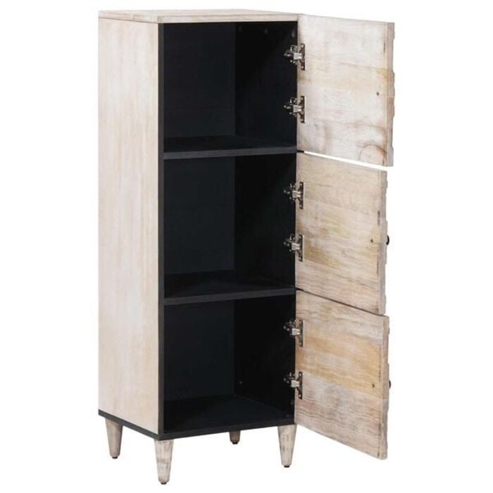 Vidaxl Hochschrank aus Mangoholz, Weiß - 35% Rabatt