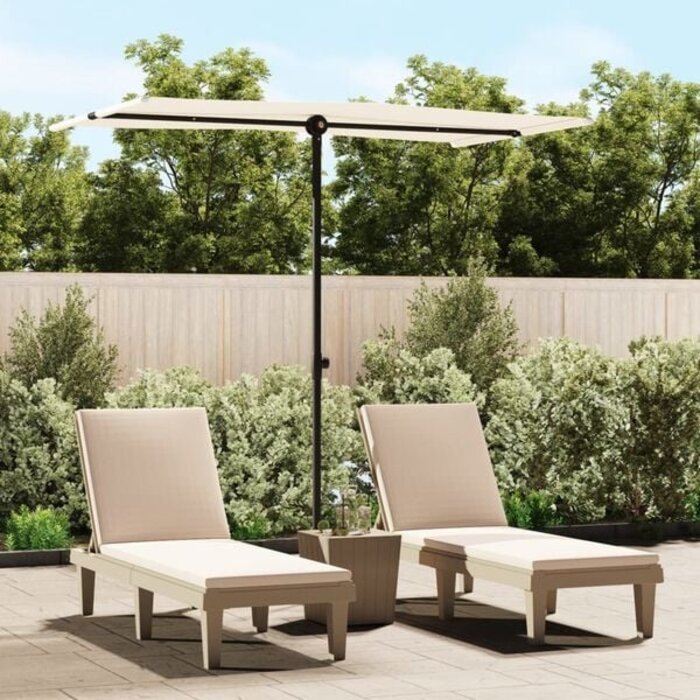 Vidaxl Sonnenschirm 180x110 cm Aluminium Sandweiß - 32% Rabatt