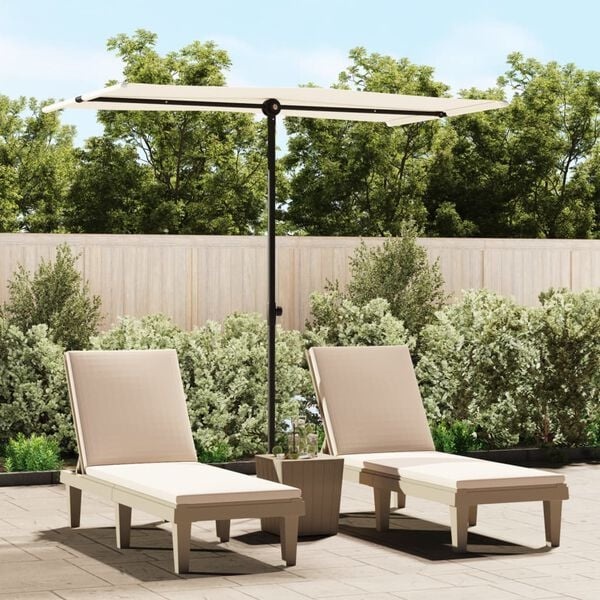 Vidaxl Sonnenschirm 180x110 cm Aluminium Sandweiß - 32% Rabatt